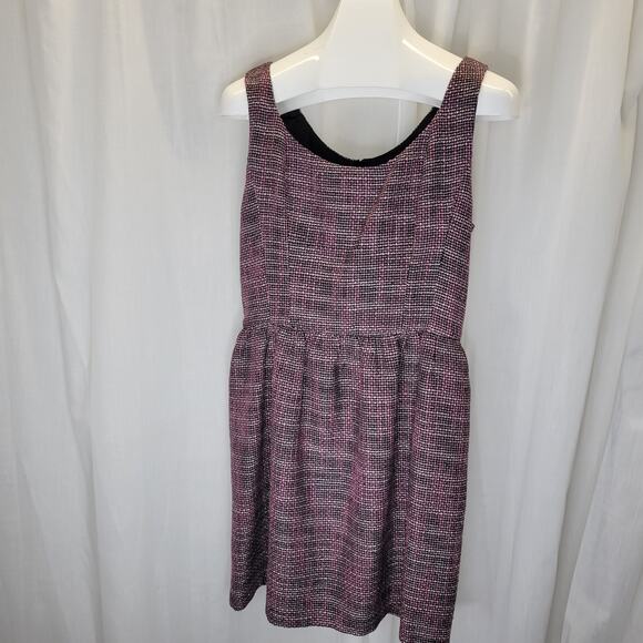 Aqua Tank Fit and Flare Dress and Matching Jacket Black Pink Tweed, L - Picture 10 of 12